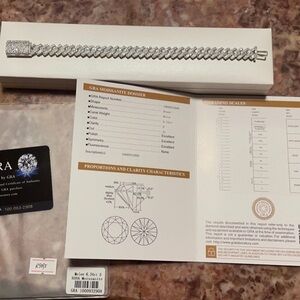 Moissanite stones vvs 5ct silver 10mm 7.5 inch Cuban link bracelet.